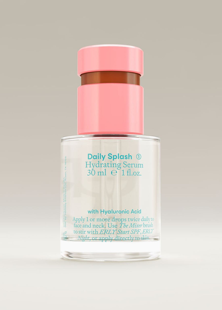 pink and blue serum with ingredients