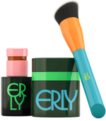 Set of ERLY Night Moisturizer, Daily Soothe Serum, and the Mixer Brush