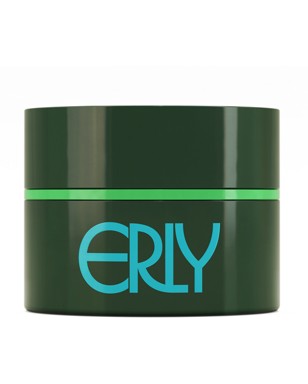 Mini green circular product with dark and lime green and a light blue logo