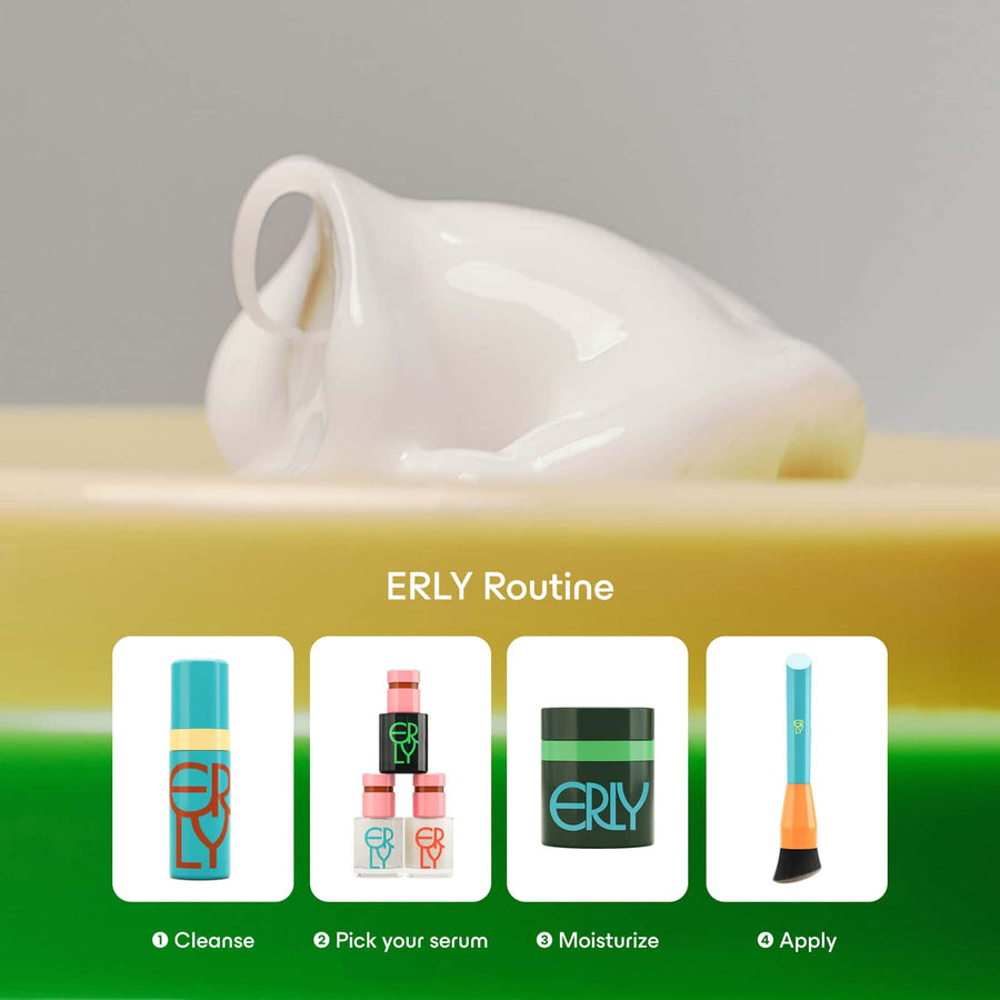 ERLY Night Moisturizer with peptides with product on the cap 