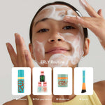 ERLY Routine collage with model applying ERLY Face Foam