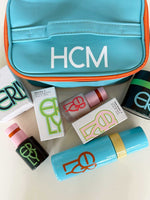 Glow on the Go clean skincare kit in personalized vanity case