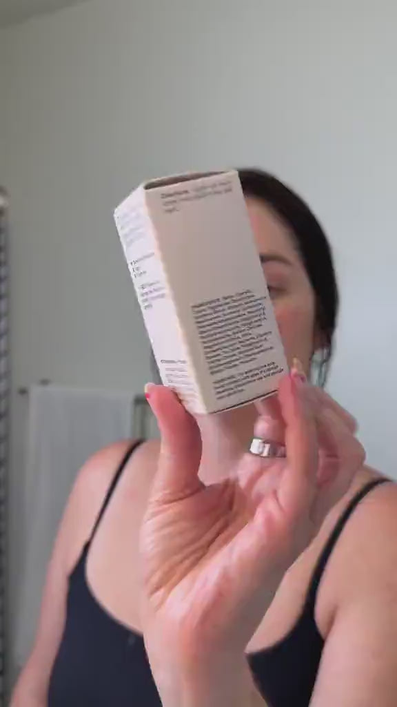 Woman talking about and using ERLY Daily Dew Illuminating Serum